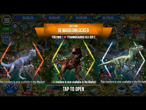 OPEN UNLOCK VELOCIRAPTOR GEN 2_TYRANNOSAURUS REX GEN 2_MONOLOPHOSAURUS | JURASSIC WORLD THE GAME