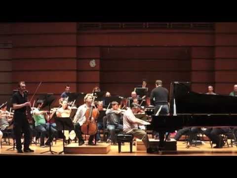 Trio Wanderer rehearsing with Vladimir Kulenovic and the MPO -- Beethoven: Triple Concerto.