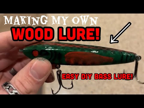 Making Incredible Topwater Wooden Bass Lure! (Easy DIY Fishing Lure!)