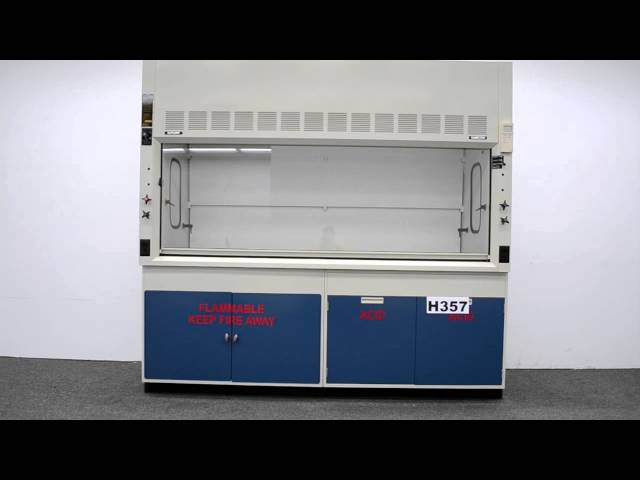 8′ Fisher Hamilton Safeaire Laboratory Fume Hood w/ Cabinets