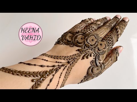 Stylish Jewellery style henna design for backside 2023 | Heena Vahid.