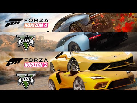 Forza vs GTA 5! Side-by-side Forza Horizon 4, 3, 2 and FM6 Trailer Recreated in GTA 5!