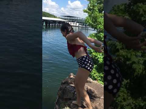 Water was up earlier this year, giving my kids the opportunity to jump some small cliffs. They had a blast! Water is back down to normal levels now.