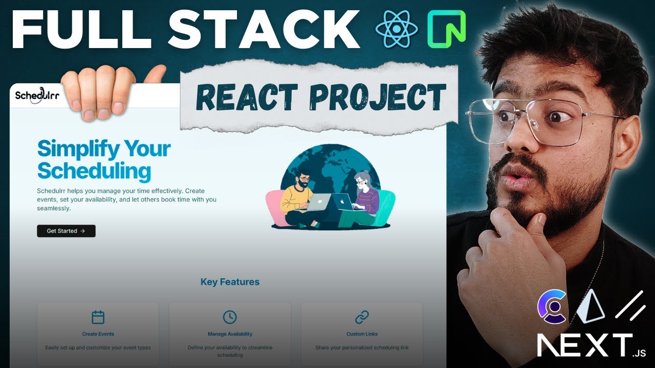 Full Stack React JS Project ( Calendly Clone ) - Next JS, Shadcn, Tailwind, Clerk, NeonDB Tutorial 🔥