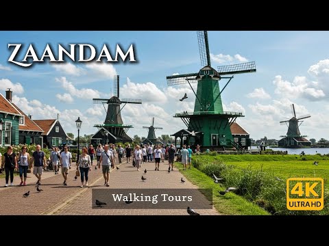 Zaandam Netherlands 4K Walking Tour 🇳🇱 | Zaanse Schans Windmills, Colorful Houses & Secret Canals
