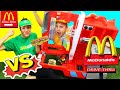 McDonalds Drive Thru vs Subway Neighbors!!! Food Truck BROKEN Fast Food Tips Over Restaurant Car