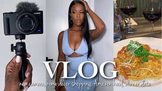 VLOG: NEW CAMERA (SONY ZV-1) + HOME DECOR SHOPPING + AMAZON HAUL + ANNIVERSARY DINNER