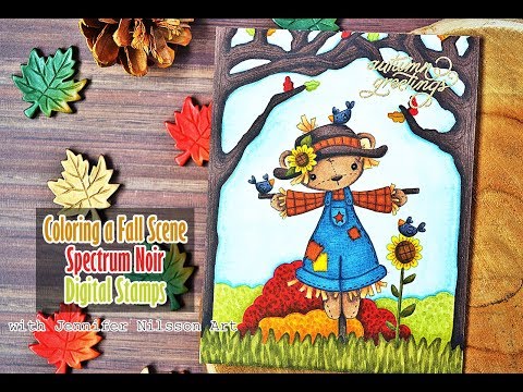 JENNIFER NILSSON ART || Coloring a Fall Scene