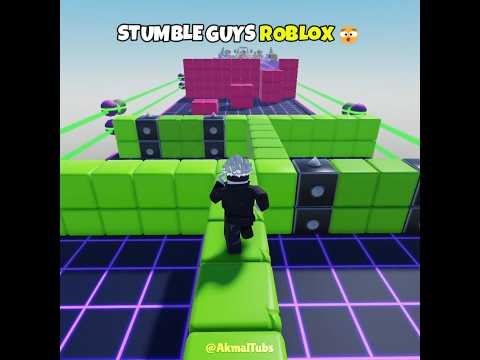 Stumble Guys Real vs Roblox Version Block Dash 🤔