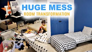 COMPLETE DISASTER CLEANING MOTIVATION! BEDROOM MAKEOVER! DEEP CLEANING MESSY ROOM! DECORATE WITH ME!
