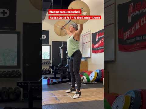 Halting (Knee) Snatch Pull + Halting (Knee) Snatch + Snatch ➡️ ( halt:pause) #weightlifting