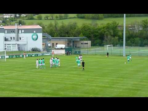07/05/2017 U19 : ASSE 0 - Ajaccio 2 (Le coup franc d'Alexandre Valbon sur le poteau)