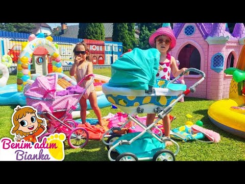 Havuz oyunu! Bianka ve bebek Baby Born havuza trenle gidiyor! Bebek bakma oyunu