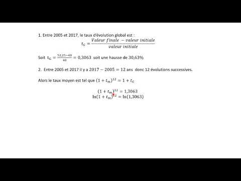 Calcul de taux moyen