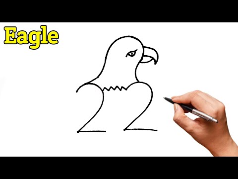 How To Draw An Eagle From 22 Number l Drawing Pictures l Number Drawing. Eagle Drawing For Beginners