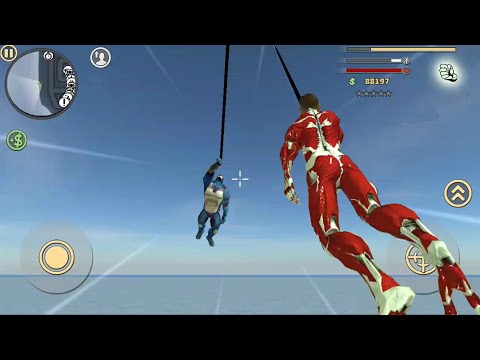 Rope Hero Vice Town Hacked Green Spiderman Escape Android Gameplay