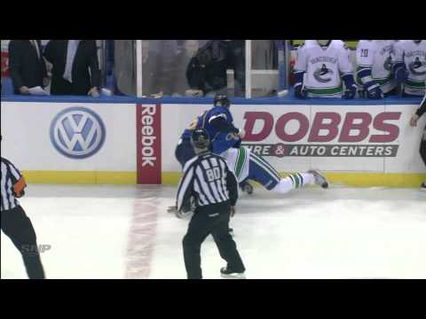 Canucks at Blues - Dale Weise Vs BJ Crombeen - 01.12.12 - HD