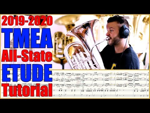 2019-2020 TMEA EUPHONIUM All State Etude "A Major" by FEDEROW + TUTORIAL