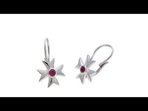Margo Manhattan .30ctw Rhodolite Malta Cross Earrings