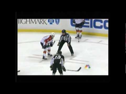 Stephen Weiss gift faceoff win from the linesman Panthers vs Penguins Oct 11 2011