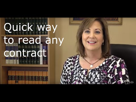 How to read a contract.quickly- and when NOT to sign!