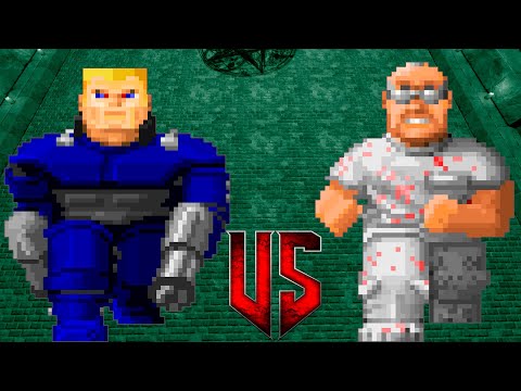 Hans Grösse vs Doctor Schabbs - Wolfenstein 3D : Monster Infighting - DOOM: RETRO BOSS BATTLE