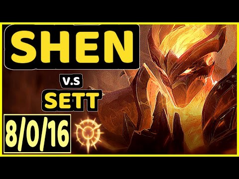 LAMABEAR (SHEN) vs SETT - 8/0/16 KDA JUNGLE GAMEPLAY - EUW Ranked DIAMOND
