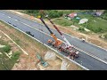 Amazing That Double Crane Use His Power Recovery Excavator fail Sink In Deep Hole Successfully