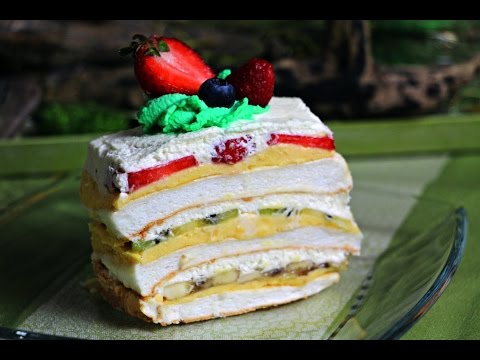 „Ledeni vjetar“ - Beze šnite ili torta sa kremom od vanilije, šlagom i voćem