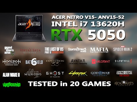 NEW ACER NITRO V15: RTX 5050 + INTEL i7 13620H Gaming Benchmark Test | Tested in 20 Games |