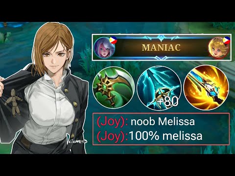 19 Kills + MANIAC!! Monster Melissa Late Game Full Damage Build!! - Build Top 1 Global MelissaMLBB