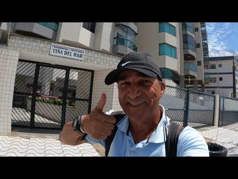 Viagem Praia Grande Andando na Praia Caiçara e Praia Ocian Litoral de São Paulo Brasil 4k