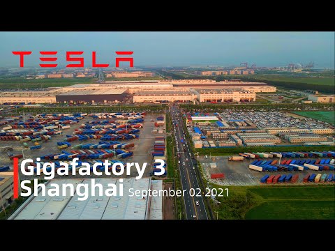 (September 02 2021)Tesla Gigafactory 3 Shanghai 4K Video