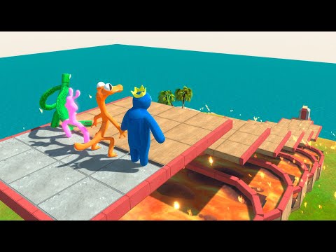 Monsters Jump Over Lava Hole - Animal Revolt Battle Simulator