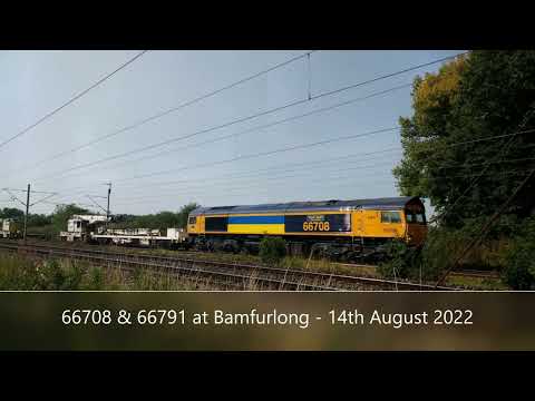 66708 & 66791 at Bamfurlong - 14th August 2022