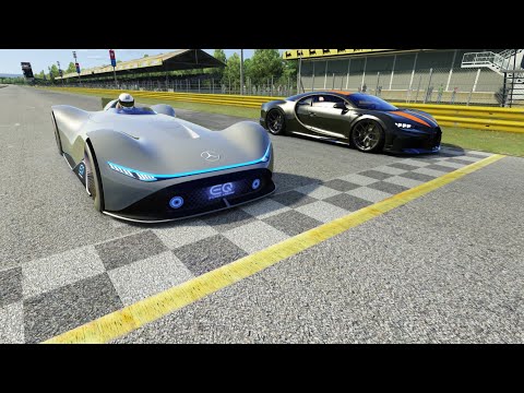 Mercedes-Benz Vision EQ Silver Arrow Concept vs Bugatti Chiron Super Sport 300+ at Monza Full Course