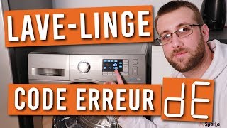 Code erreur DE, DE1, DE2 ou DS lave-linge Samsung, que faire ?