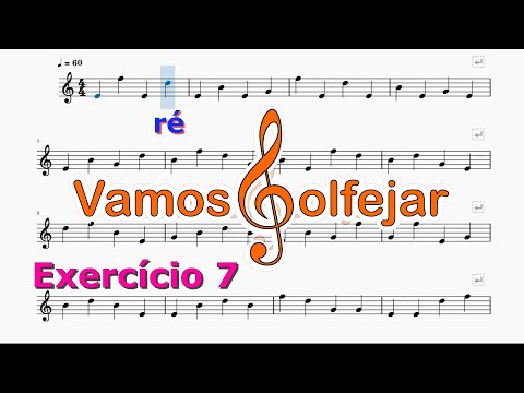 Lendo Notas Musicais na Clave de Sol - Exercício 7 (Notas nas Linhas da Pauta)