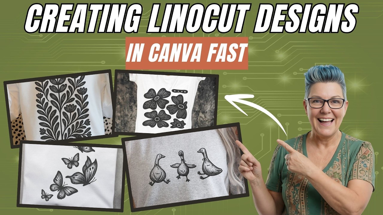 Easy Linocut Designs for Etsy Using Canva