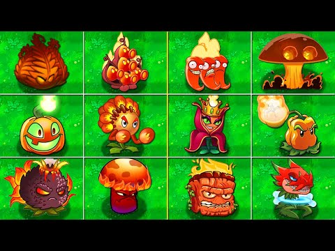 Plants vs Zombies 2 | All FIRE Plants LEVEL 1000 Power-Up vs Dark Ages Final Boss