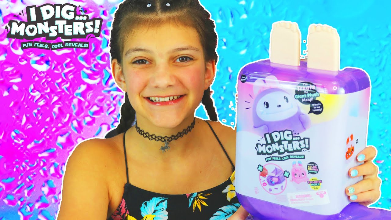 I Dig…Monsters I Dig... Monsters Popsicle Pack - 1pc Jumbo Scented Plush With Miniature Collectable ASMR Toy | Fun & Cute Stress Relief Toy - Treats the Giant Plush Monji