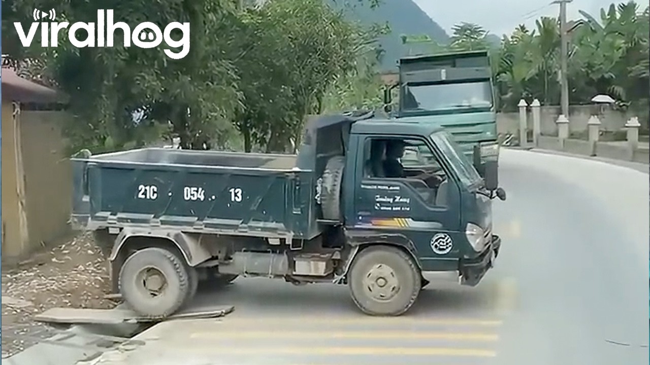 Wooden Planks Fail to Hold Truck's Weight || ViralHog