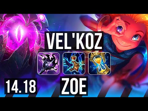 VEL'KOZ vs ZOE (MID) | 10/1/7, 1900+ games, Godlike | EUW Master | 14.18