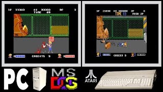 PC MS-DOS vs Atari ST : DOUBLE DRAGON (Side by side comparison)