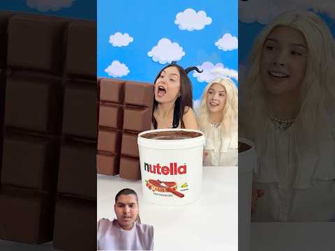 Angel vs Demon 😬😈 Giant Chocolate Bar vs nutella  #shorts  #chocolate