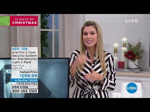 Arlo Pro 3Cam Security System w/ Arlo Security Light 2Pa...