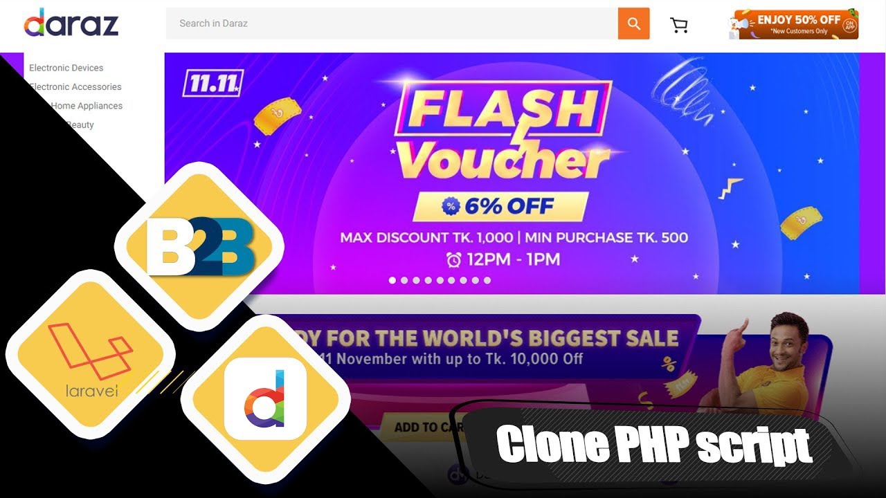Full Complete Daraz Clone Laravel PHP Script