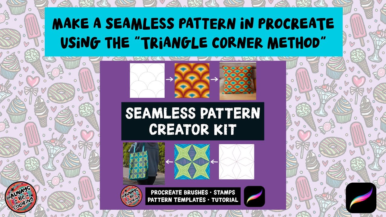 Seamless Pattern Creator Kit Tutorial by AlwaysBeColoring #procreatetutorial #seamlesspattern