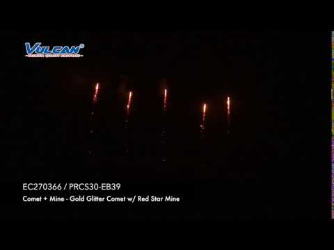 50017-PRCS-EB39 -  Gold Glitter Comet with Red Star Mine