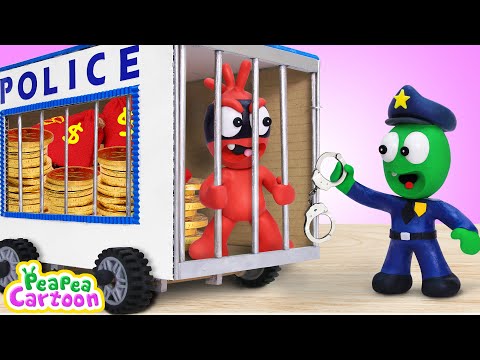 Pea Pea Catch the Escaped Prison and other stories for kids - Police Cartoon - Pea Pea Cartoon